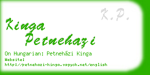 kinga petnehazi business card